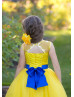 Yellow And Royal Blue Lace Tulle Flower Girl Dress Yellow And Royal Blue Lace Tulle Flower Girl Dress